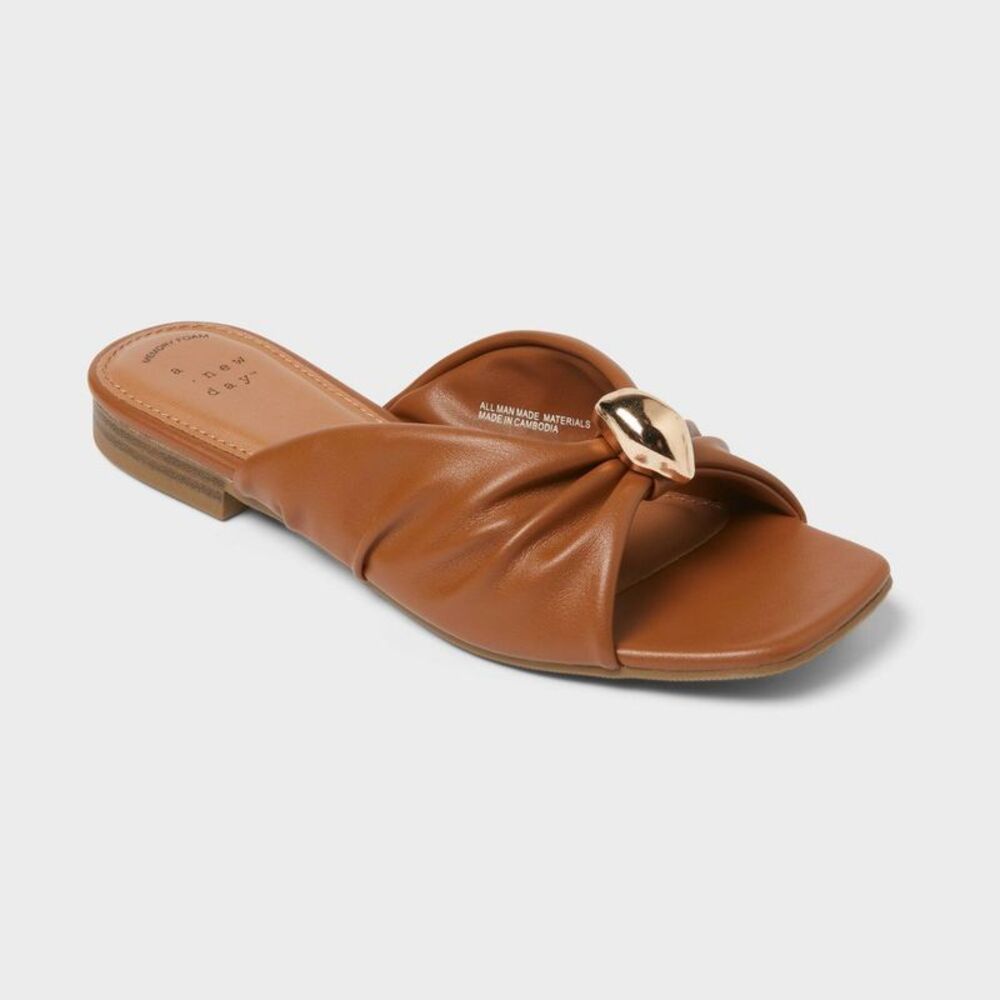 Women’s Thea Sandals with Memory Foam Insole - A New Day Tan 5